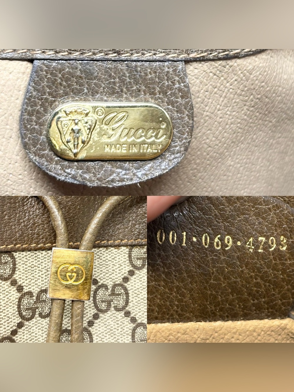 Vintage Gucci Ophidia GG Supreme Web Stripe Drawstring Bucket Bag Crossbody - Picture 14 of 16